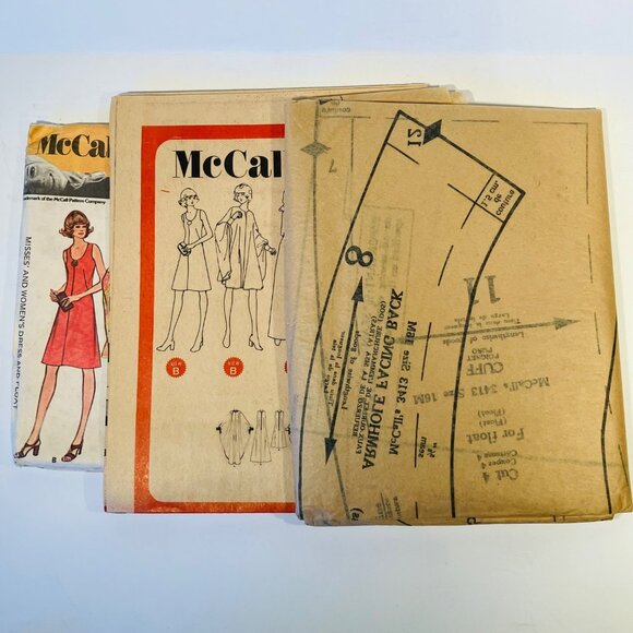 1970s Sleeveless Dress with Caftan Float Sewing Pattern McCalls 3413 Size 16 FF - Picture 10 of 10
